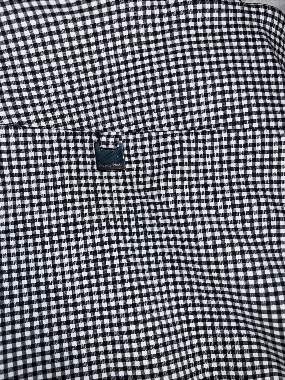 Black & White Micro Gingham Stretch Pants Peck & Peck - Picture 2 of 4